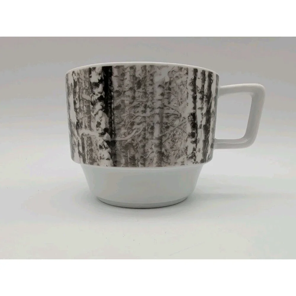 Pier 1 Snow Forest Stacking Mug Birch Tree Winter Replacement 3rd From Bottom